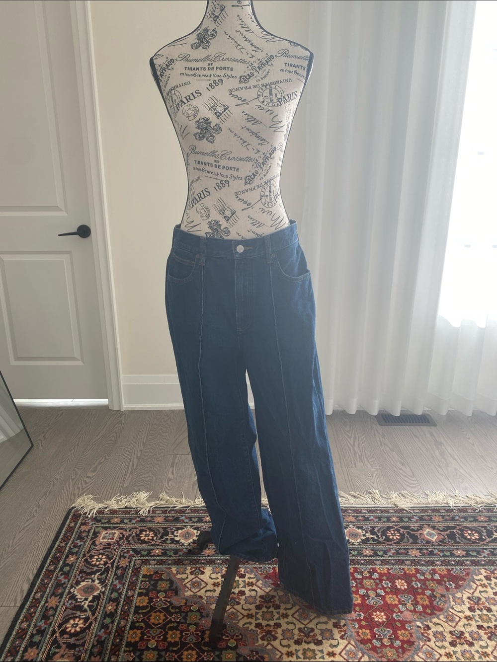 Aritzia Denim Forum Wide Leg Dark Blue Jeans